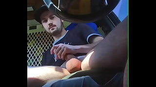 Jacking Off and Cumming in my Work Van at one's disposal a Busy Public Parking Lot